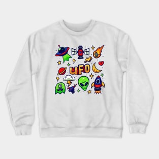 UFO Theme Crewneck Sweatshirt